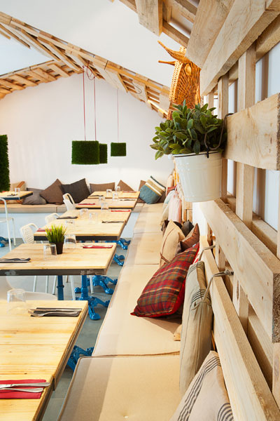 Mesas Remur en el restaurante Mr Frank